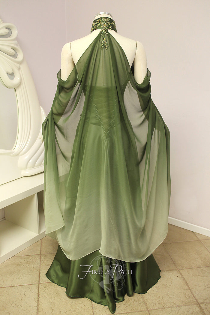 Sage Green Ombre Silk Elven Cape 100% Silk Firefly Path Sage Green Ombre Silk Elven Cape 100% Silk Firefly Path