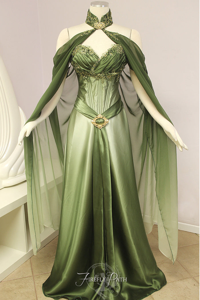 Elven Fairy Wedding Dress Fantasy Elven Dress With Steel-boned