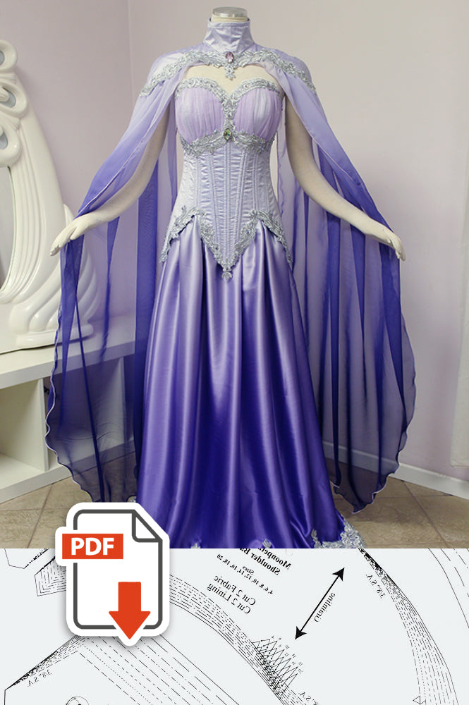 sewing-pattern-moonpetal-gown-and-cape-pdf-firefly-path for Free Printable Pdf Medieval Dress Pattern Free Sewing Pattern: Moonpetal gown and cape PDF – Firefly Path for Free Printable Pdf Medieval Dress Pattern Free