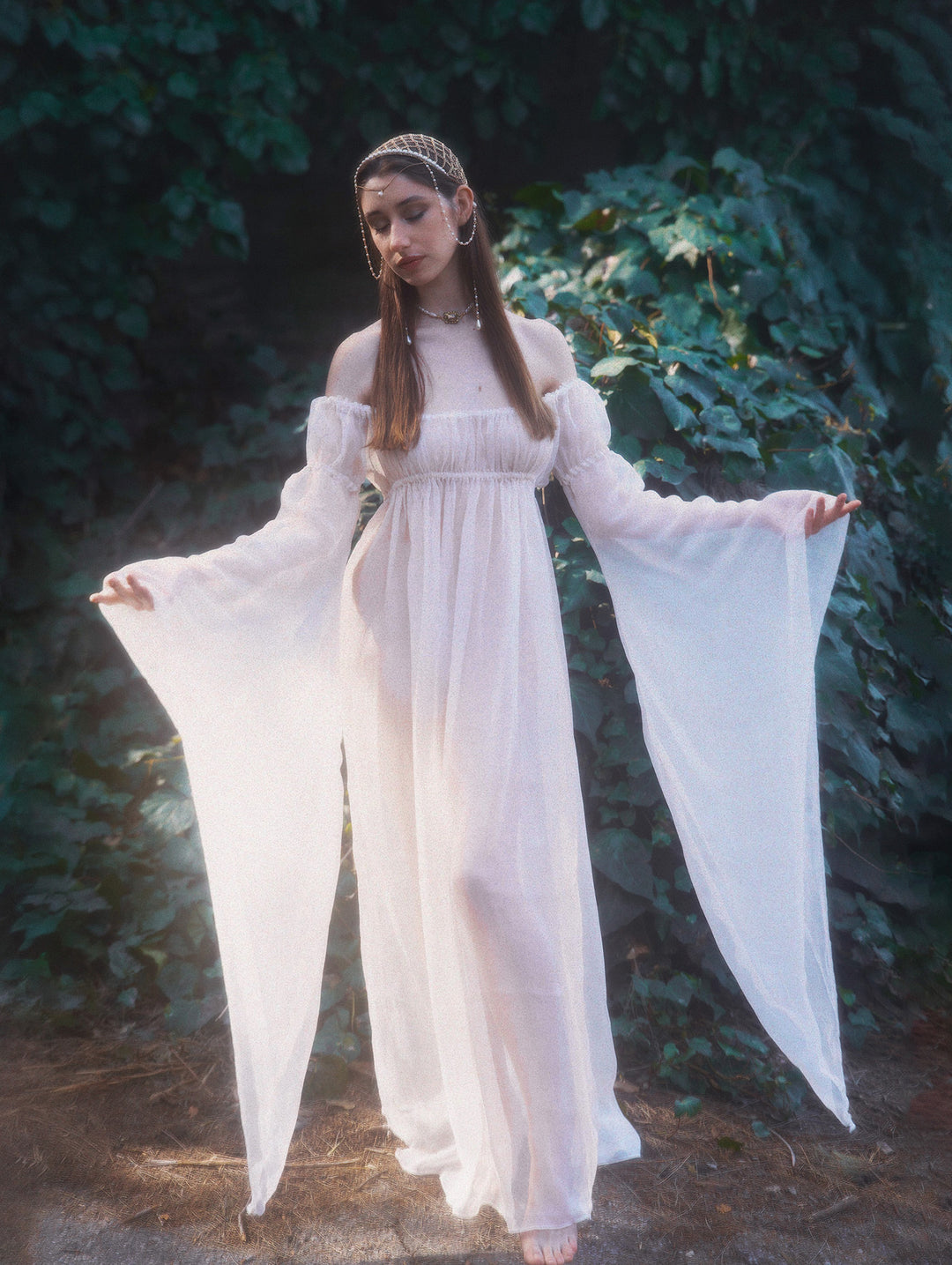 Princess Chemise - Silk Crinkle Chiffon Firefly Path Princess Chemise - Silk Crinkle Chiffon Firefly Path