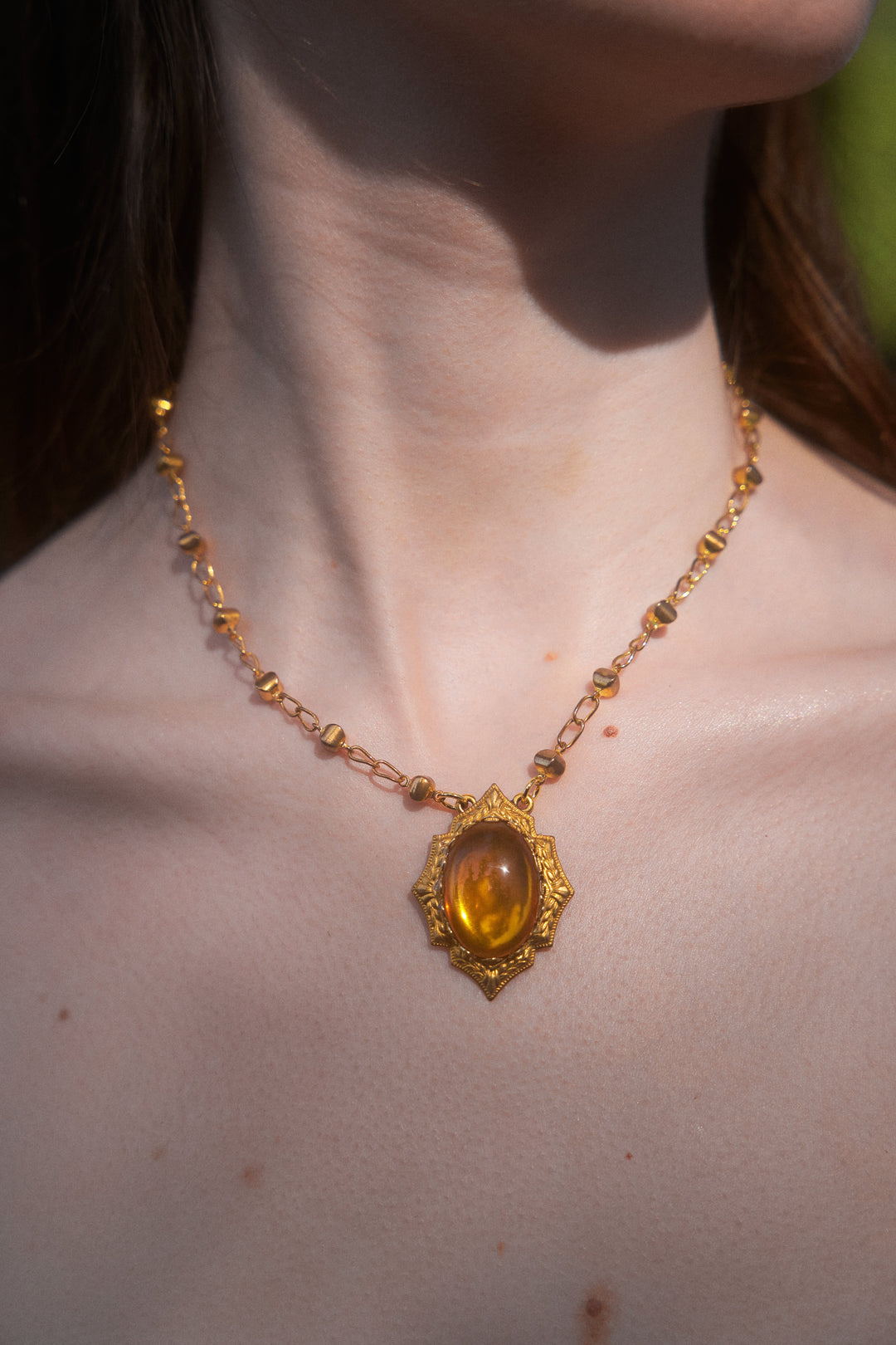 Amber Pendant Necklace