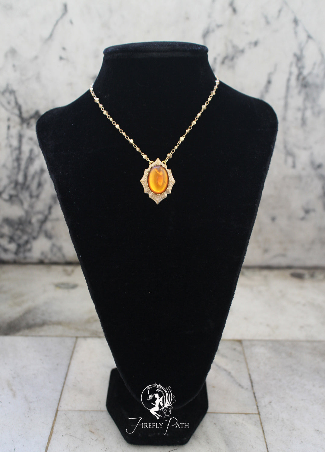 Amber Pendant Necklace