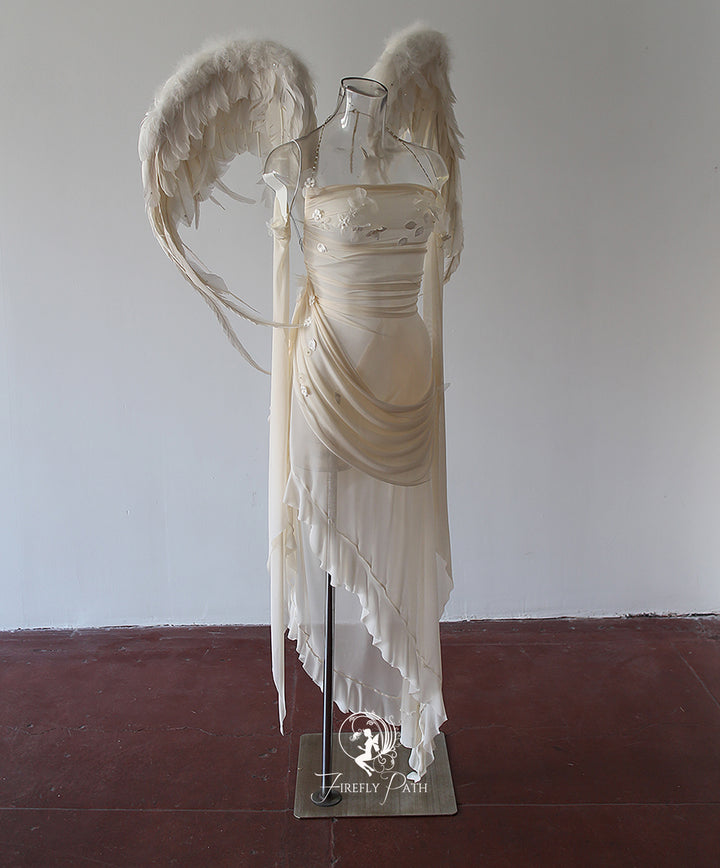 Angelic Statue Gown & Wings | One-of-a-kind