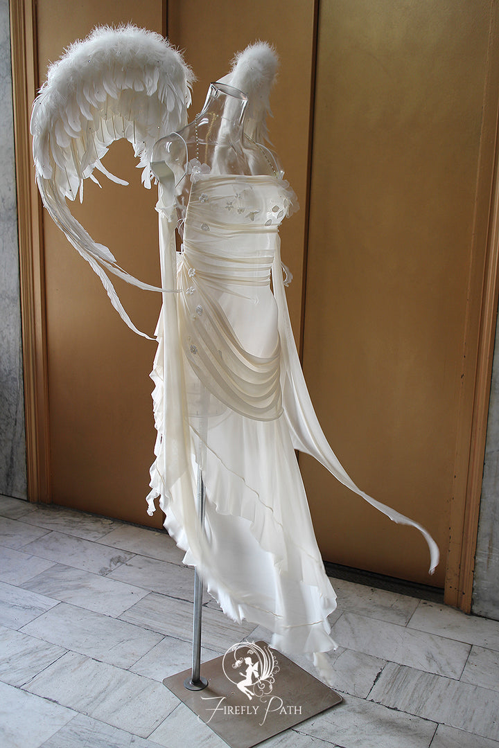 Angelic Statue Gown & Wings | One-of-a-kind