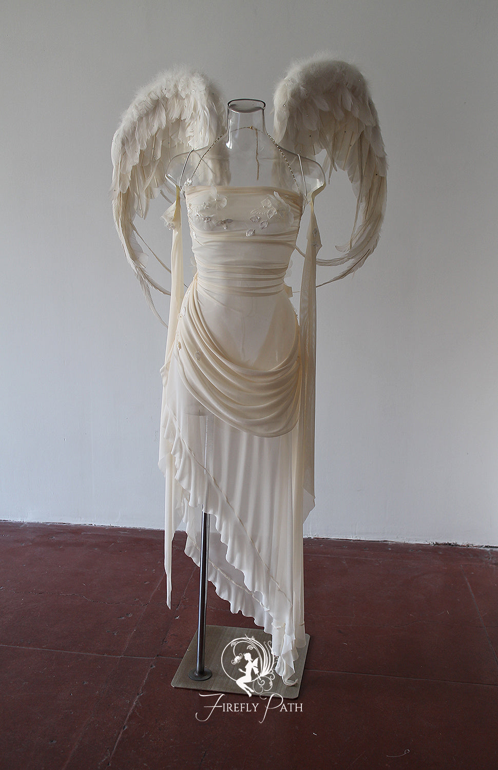 Angelic Statue Gown & Wings | One-of-a-kind