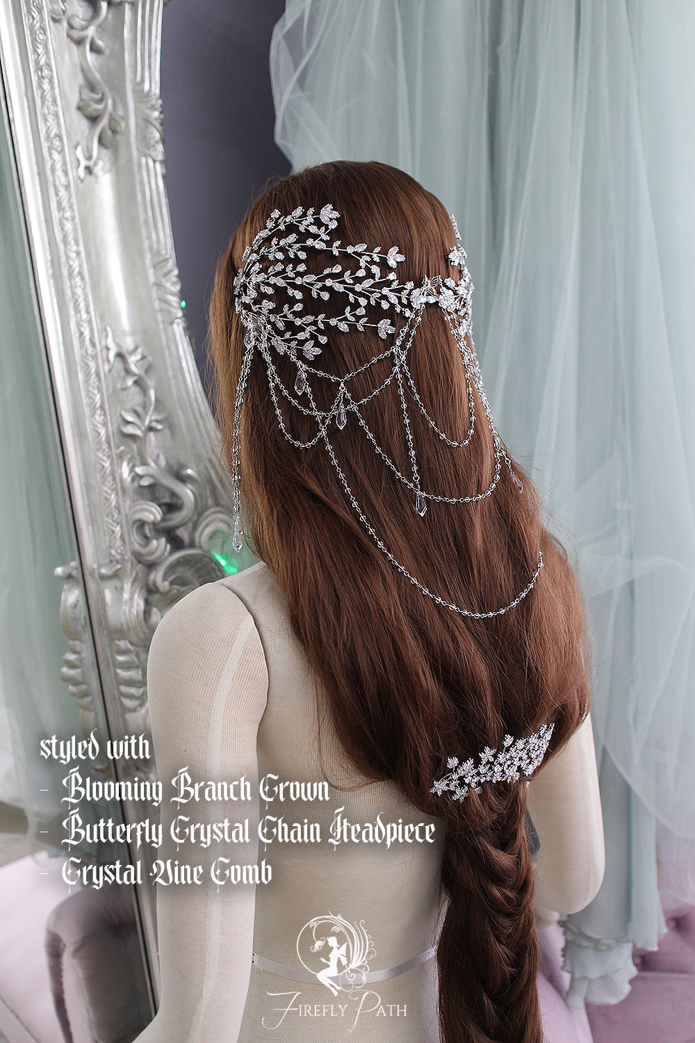 Butterfly Crystal Chain Headpiece