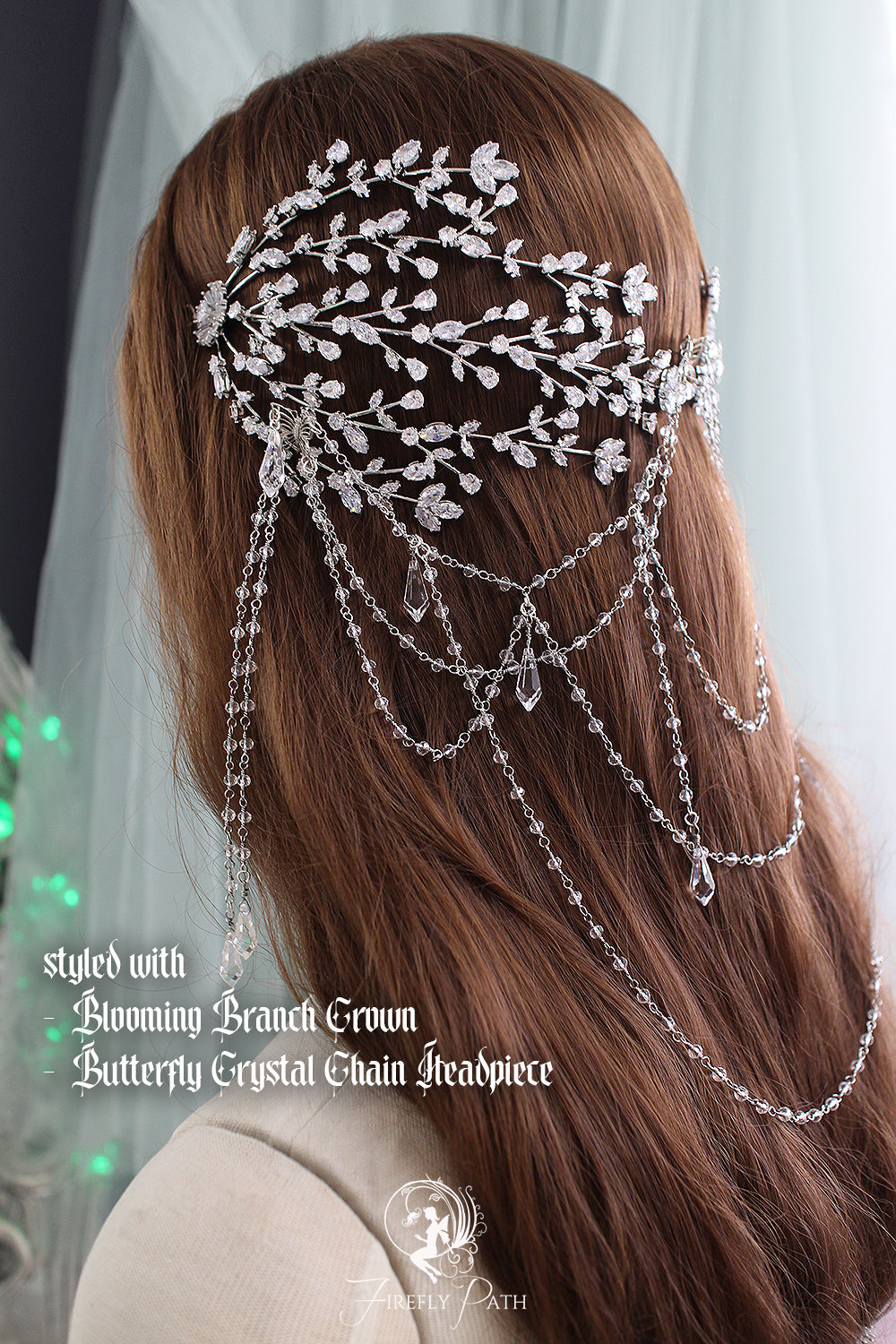 Butterfly Crystal Chain Headpiece