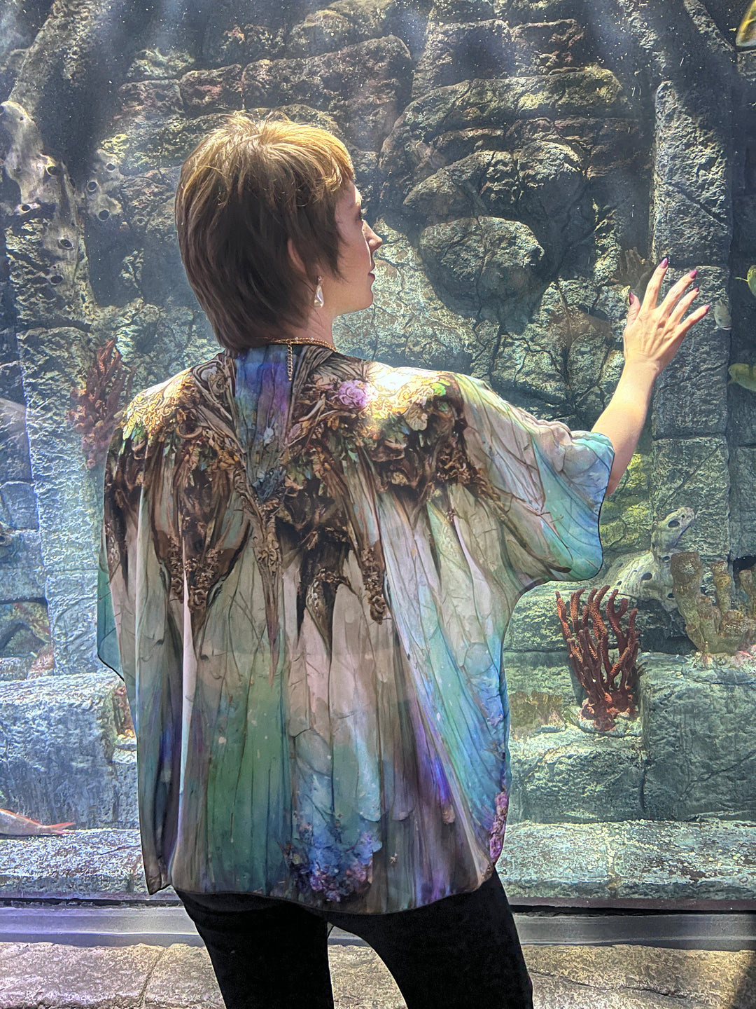 Opal Chrysalis Draped Kimono
