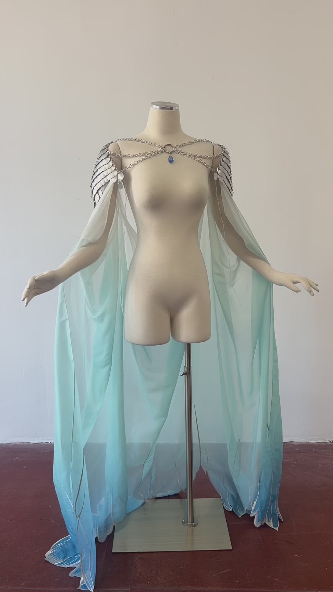 Aqua Blossomscale Cape | One-of-a-kind