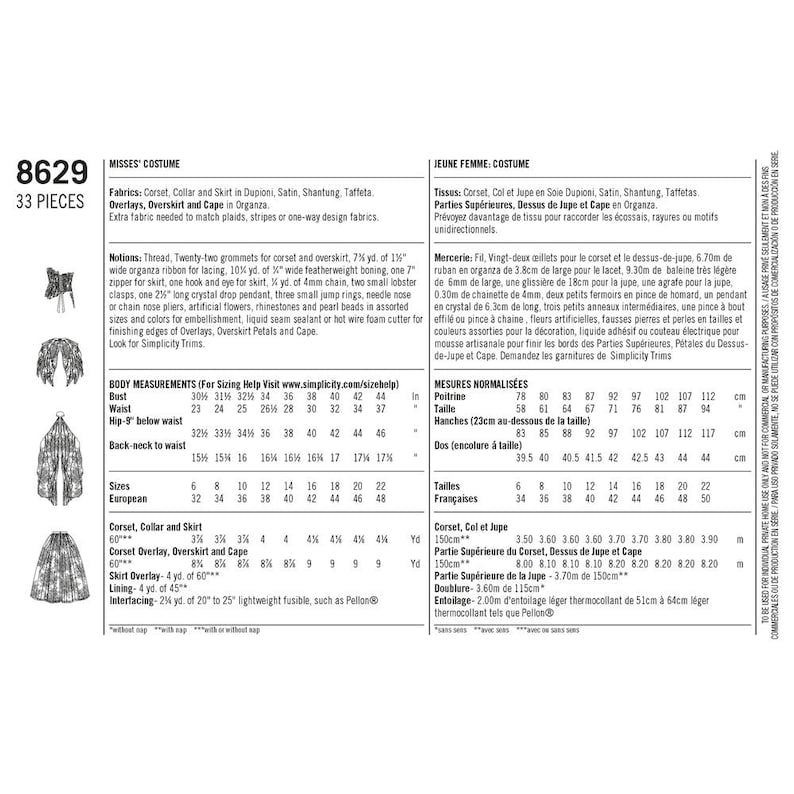 Sewing Pattern: Firefly Path X Simplicity Pattern 8629 Signed Pattern