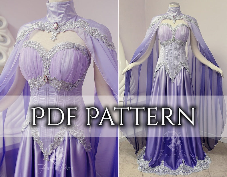 Sewing Pattern: Moonpetal gown and cape PDF Firefly Path Sewing Pattern: Moonpetal gown and cape PDF Firefly Path