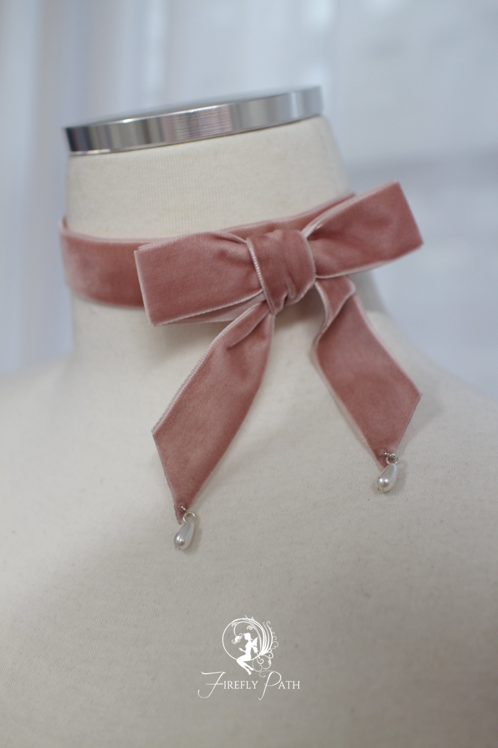 Rose Velvet Bow Choker