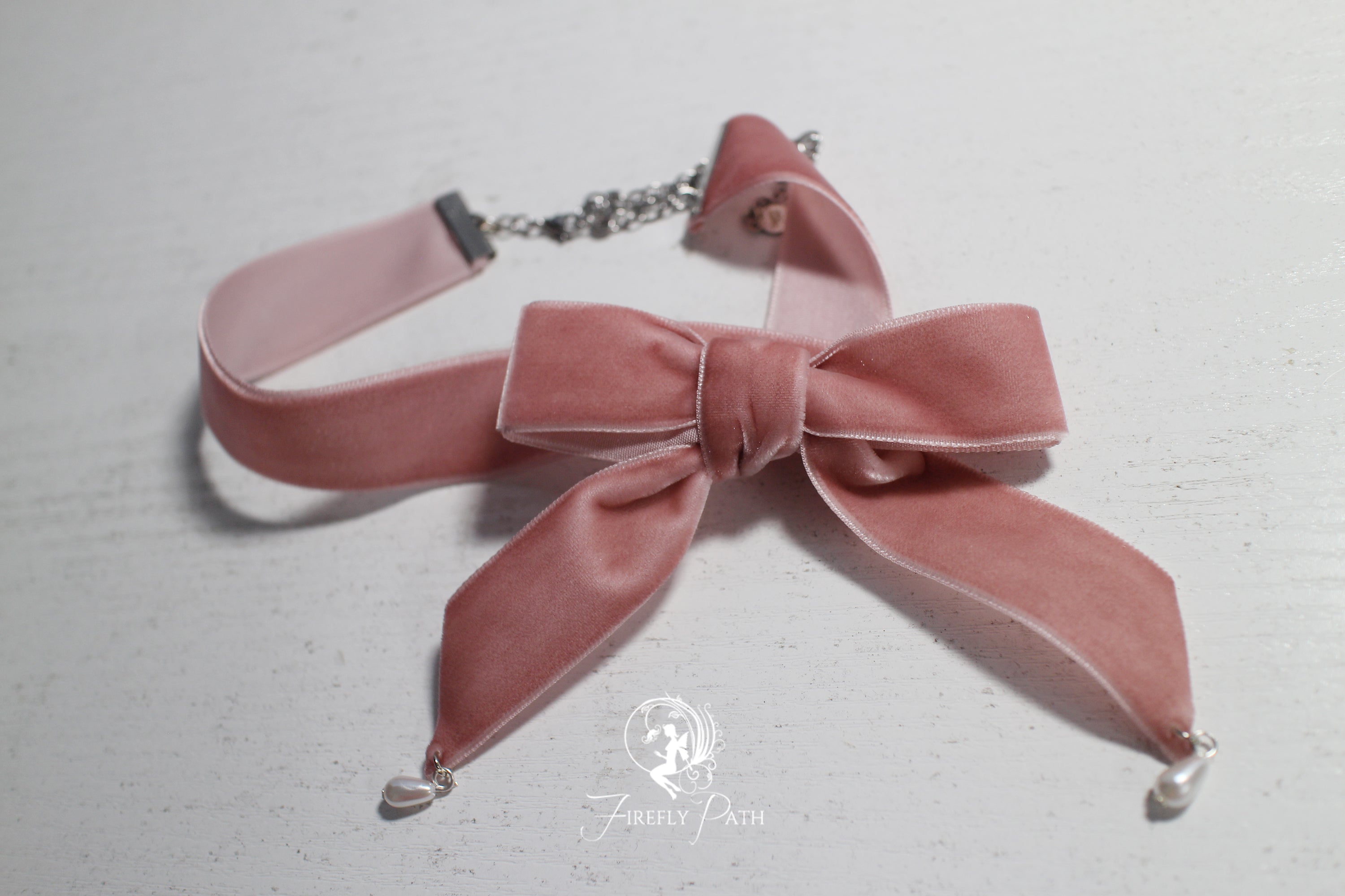 Rose Velvet Bow Choker